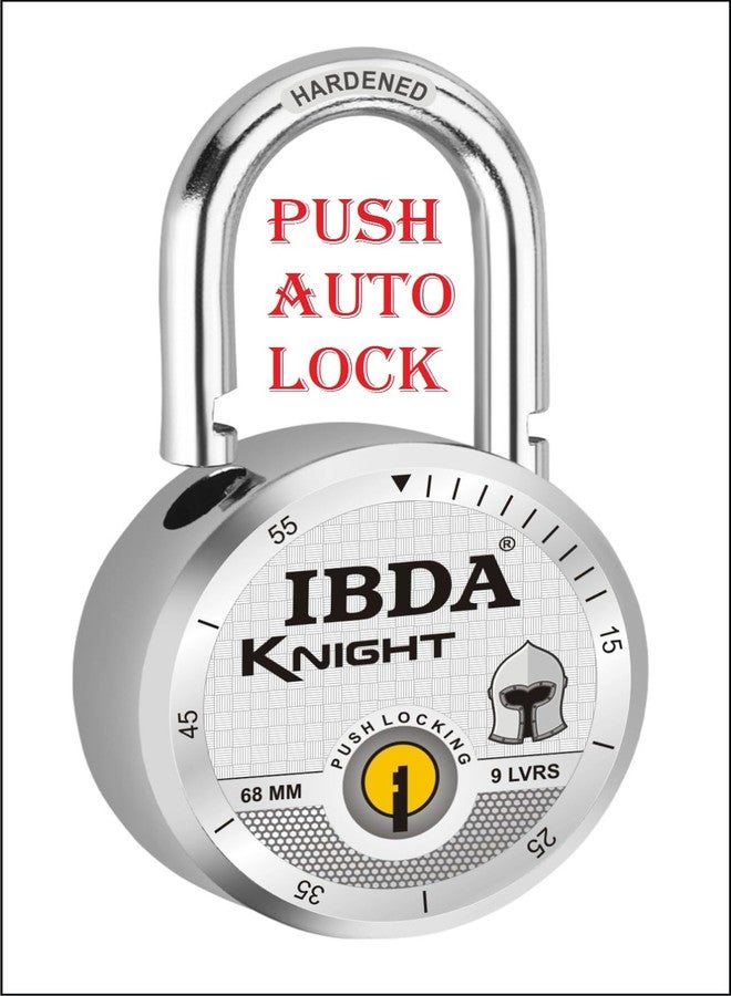 IBDA Lock with 4 Keys | Lock with Multiple Keys | Lock and Keys | Push/auto Lock | High Security Steel Body | Lock for Home, Shutter, gate, Door, Shop, School, Flat, Warehouse (Bright Chrome Plated) - Image 3